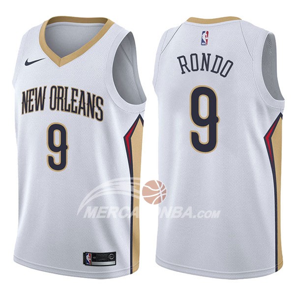 Maglia NBA New Orleans Pelicans Rajon Rondo Association 2017-18 Bianco